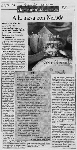 A la mesa con Neruda