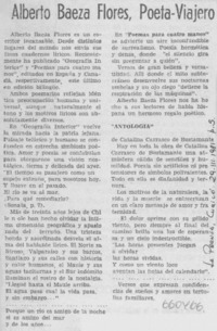 Alberto Baeza Flores, poeta-viajero.