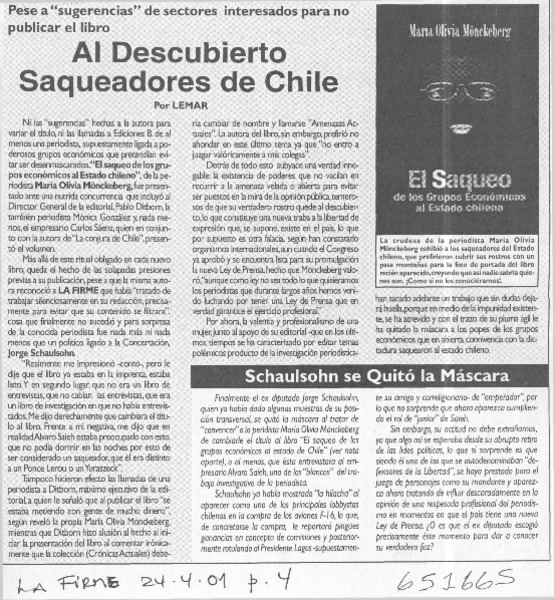 Al descubierto saqueadores de Chile  [artículo]