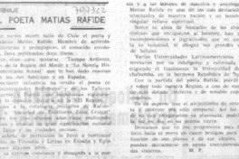 Al poeta Matías Rafide