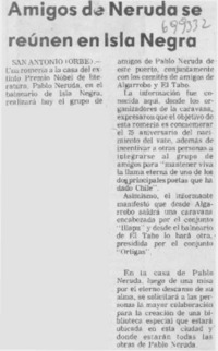 Amigos de Neruda se reúnen en Isla Negra.