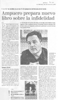 ampuero prepara nuevo libro sobre la infidelidad