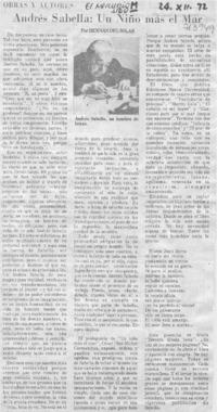 Andrés Sabella: un niño más el mar