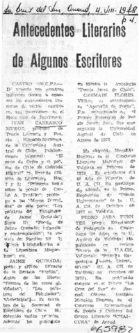 Antecedentes literarios de algunos escritores.  [artículo]