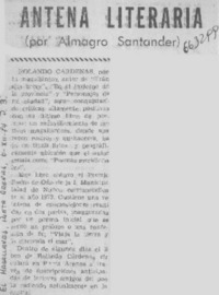 Antena literaria  [artículo] Almagro Santader.