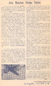 Ante nuestras fiestas patrias