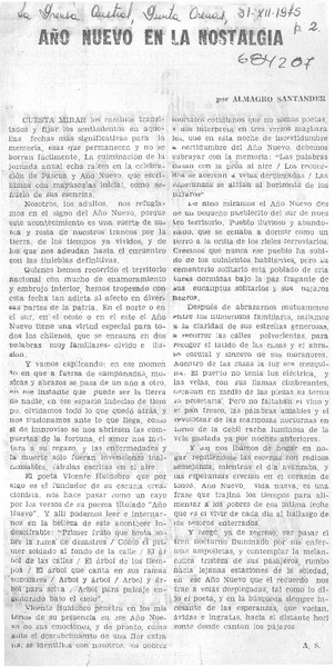 Año nuevo en la nostalgia