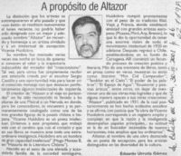 A propósito de Altazor