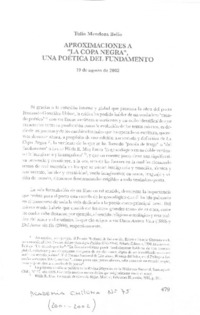 Aproximaciones a "La copa negra", un poética del fundamento