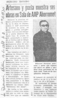 Artesano y poeta muestra sus obras en Sala de AAP Ahorromet.