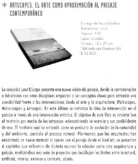 Artscapes, el arte como aproximación al paisaje contemporáneo