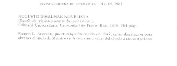 Augusto D'Halmar novelista