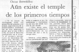 Aún existe el temple de los primeros tiempos : [entrevistas]