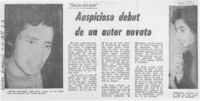 Auspicioso debut de un autor novato.