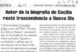 Autor de la biografía de Cecilia restó trascendencia a Nueva Ola  [artículo]