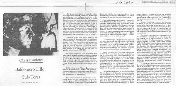 Baldomero Lillo, Sub-Terra