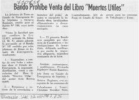 Bando prohibe venta del libro "Muertos útiles".