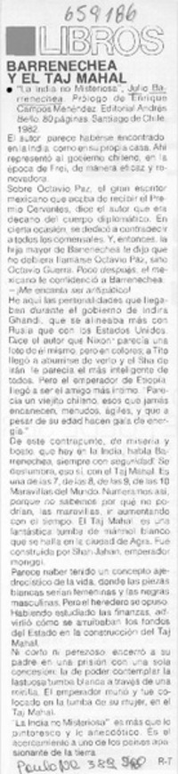 Barrenechea y el Taj Mahal.