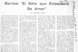 Barrios, "El niño que enloqueció de amor"