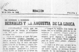 Bernales y la angustia de la lírica  [artículo] P. Vega G.