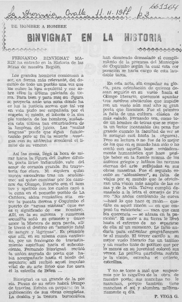 Binvignat en la historia