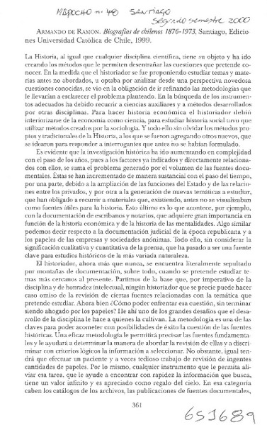 Biografía de chilenos  [artículo] René Millar Carvacho