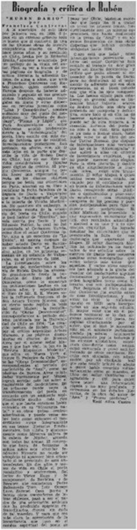 Biografía y crítica de Rubén