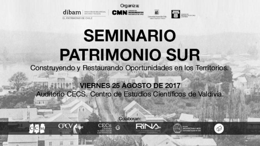 Imagen de Anuncian Seminario Patrimonio Sur “Construyendo y Restaurando Oportunidades en los Territorios” en Valdivia