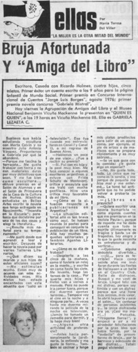 bruja afortunada y "amiga del libro" : [entrevista]