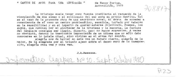 Cantos de amor para una esperanza