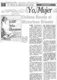 Chilena revela el misterioso oriente.