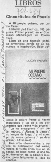 Cinco títulos de poesía