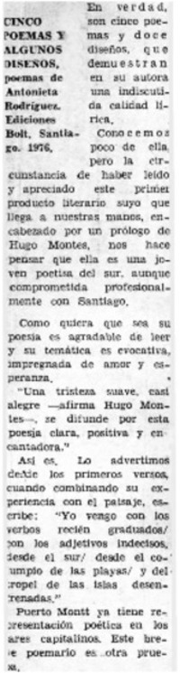 Cinco poemas y algunos diseños