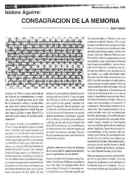 Consagración de la memoria: [entrevista]