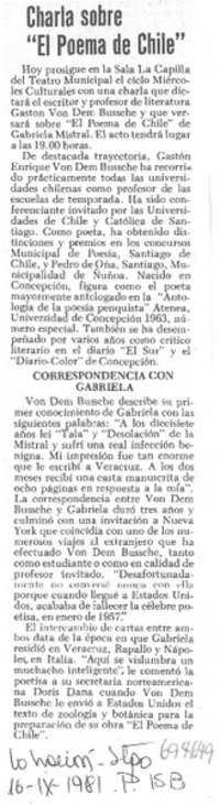 Correspondencia con Gabriela.