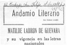 Matilde Ladrón de Guevara y su vigencia en las letras nacionales