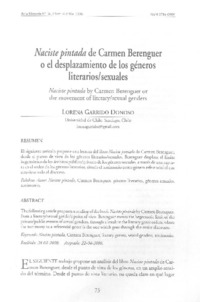 Naciste pintada de Carmen Berenguer o el desplazamientos de los géneros literariossexuales