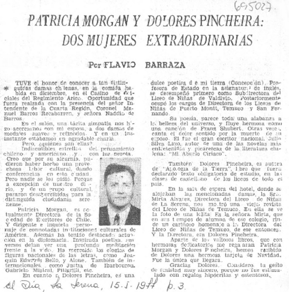 Patricia Morgan y Dolores Pincheira: dos mujeres extraordinarias