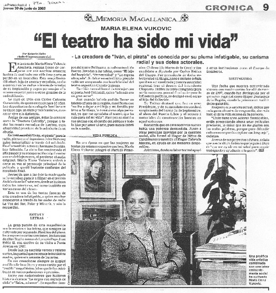 "El teatro ha sido mi vida"