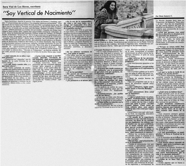 "Soy vertical de nacimiento" : [entrevistas]