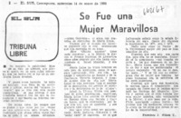 Se fué una mujer maravillosa  [artículo] Francisco J. Wison U.