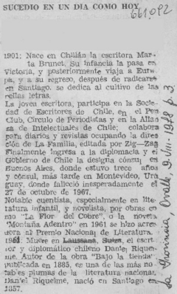 Sucedió en un día como hoy.  [artículo]