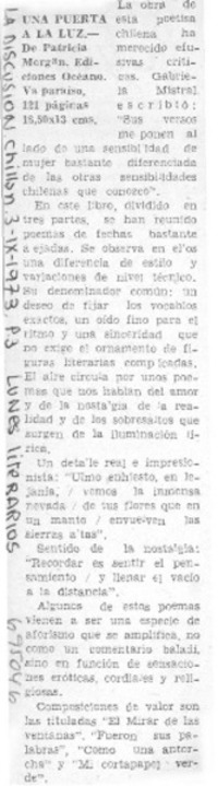 Una puerta a la luz.