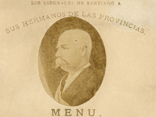 Men� del banquete dado por los liberales de Santiago a Benjam�n Vicu�a Mackenna el 1� de enero de 1876.