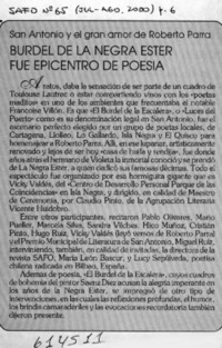 Burdel de La Negra Ester fue epicentro de poesía  [artículo]