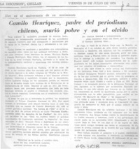 Camilo Henríquez, padre del periodismo chileno, murió pobre y en el olvido