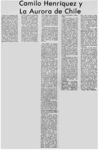Camilo Henríquez y La Aurora de Chile