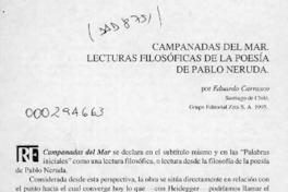 Campanadas del mar, lecturas filosóficas de la poesía de Pablo Neruda