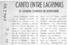 Canto entre lágrimas  [artículo] Alberto Arraño.