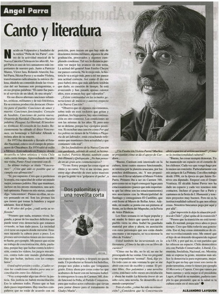 Canto y literatura : [entrevistas]